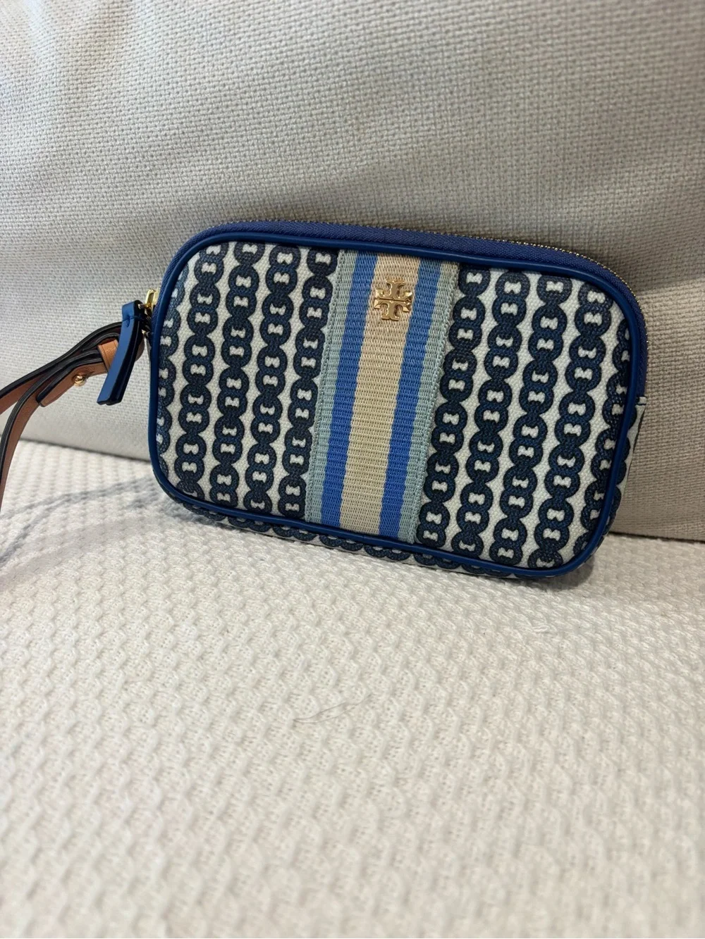 Tory Burch Gemini Link Canvas Wristlet, Size: OS